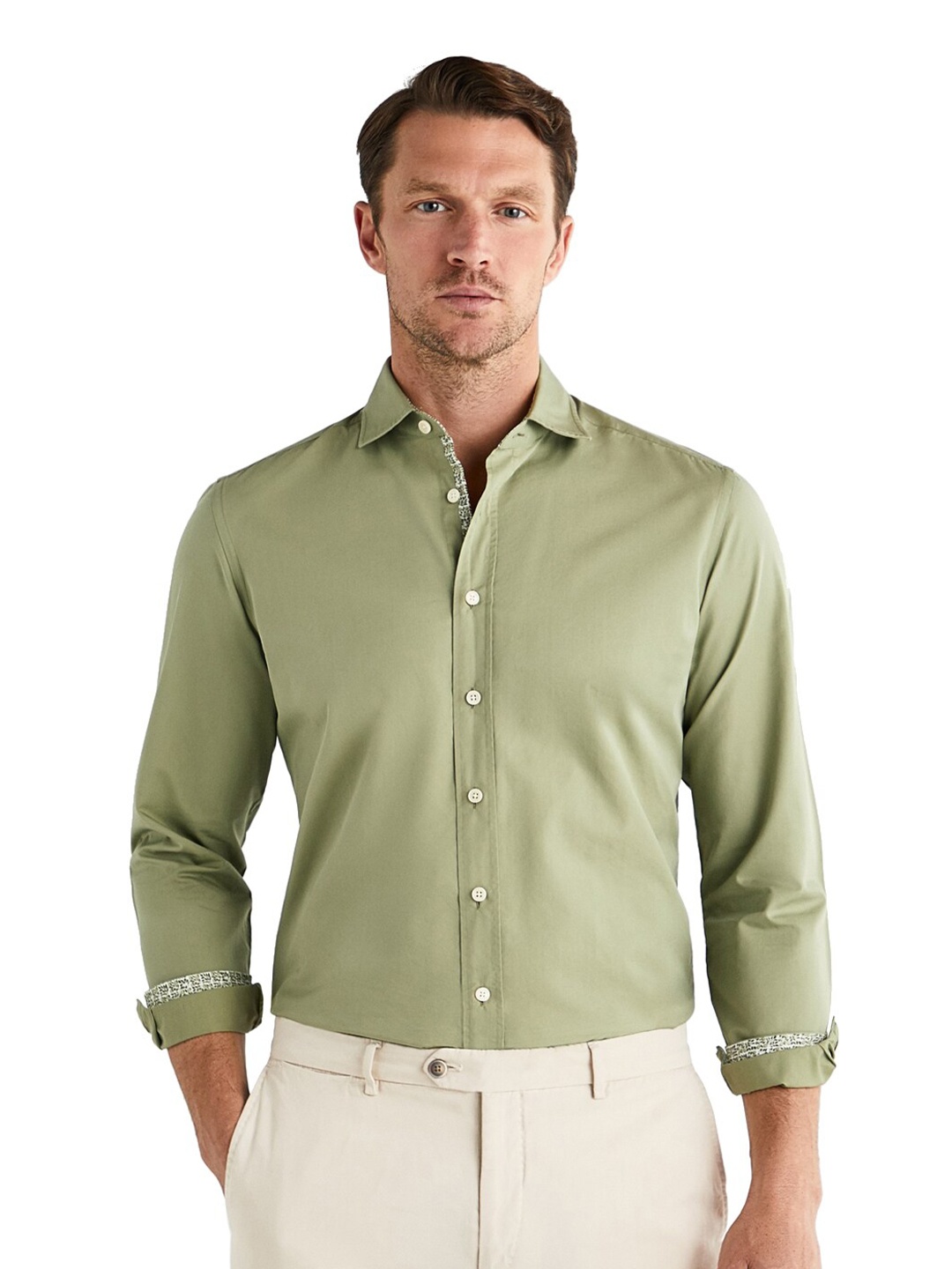 

HACKETT LONDON Men Brown Solid Casual Shirt