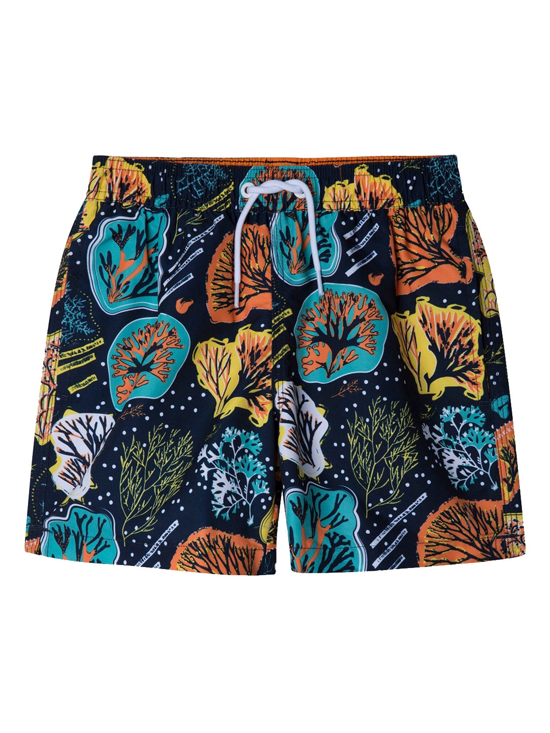 

HACKETT LONDON Boys Navy Blue Seaweed Printed Swim Shorts, Black