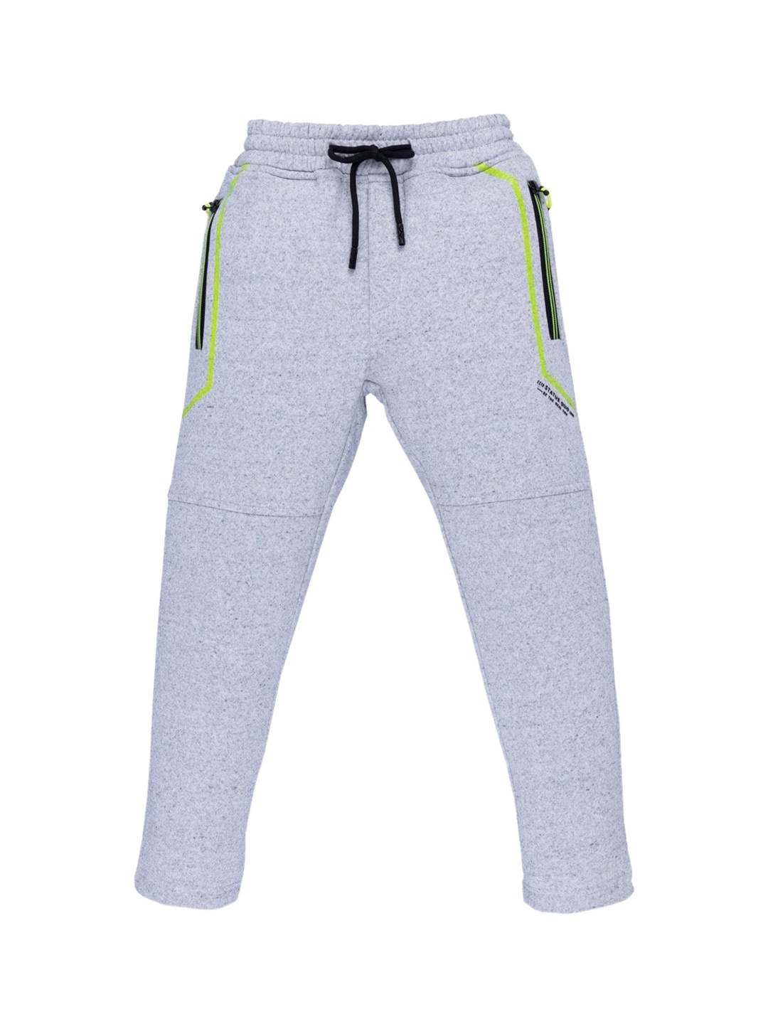 

Status Quo Boys Grey & Green Solid Track Pants