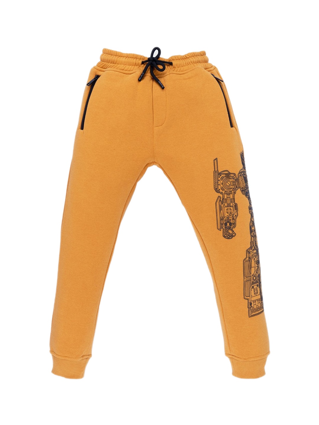 

Status Quo Boys Mustard Yellow Solid Cotton Joggers