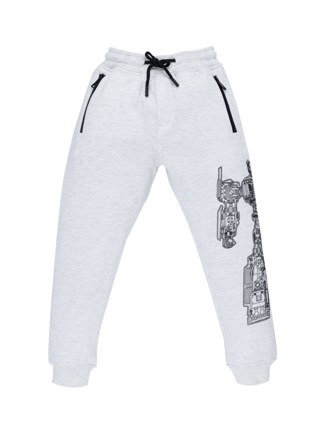 

Status Quo Boys Off White Solid Cotton Joggers