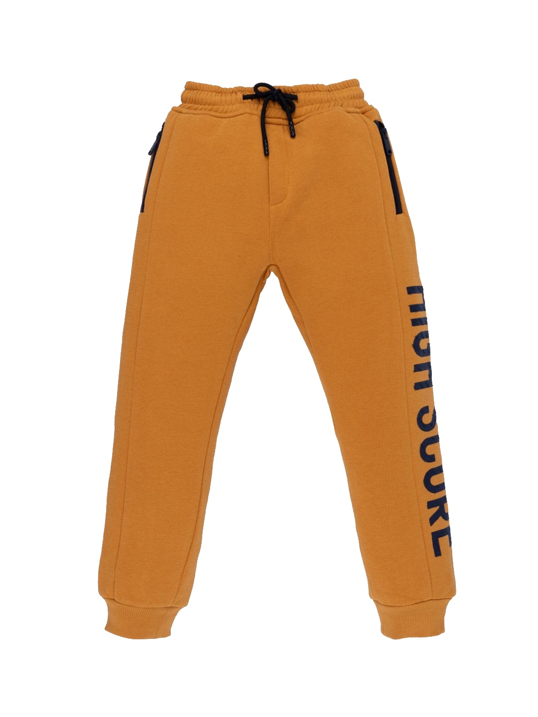 

Status Quo Boys Mustard Yellow Solid Cotton Joggers