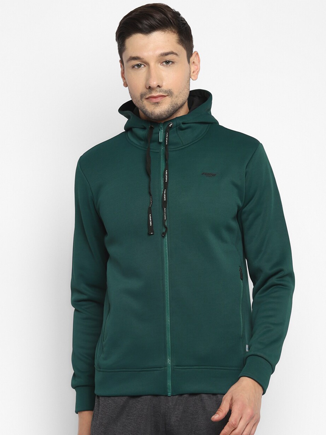 

FURO by Red Chief Men Green Hooded Sweatshirt