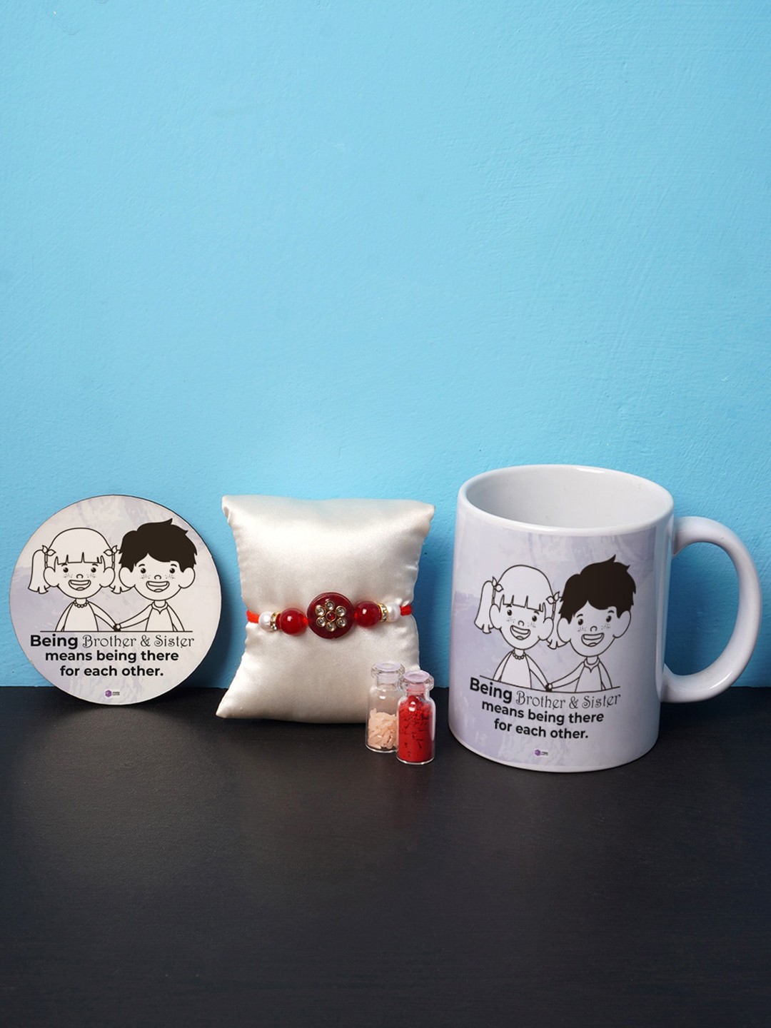 

Crazy Corner Grey & Red Rakhi Gift Set