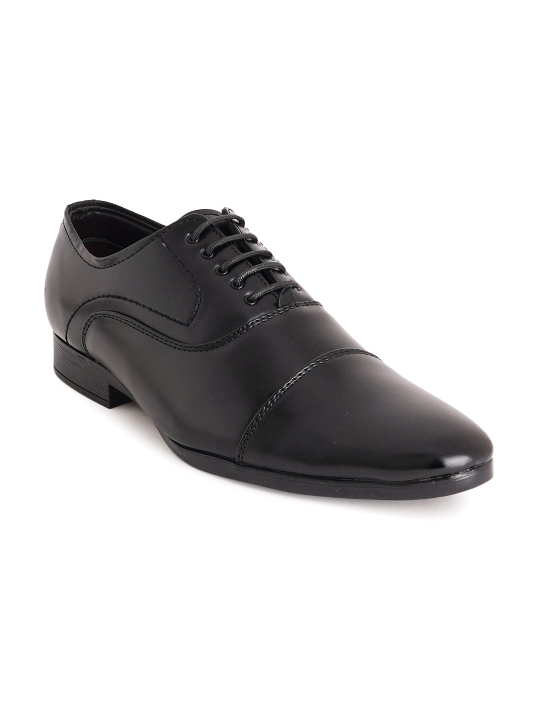 

Style Shoes Men Black Solid Lace-Up Oxford Shoes