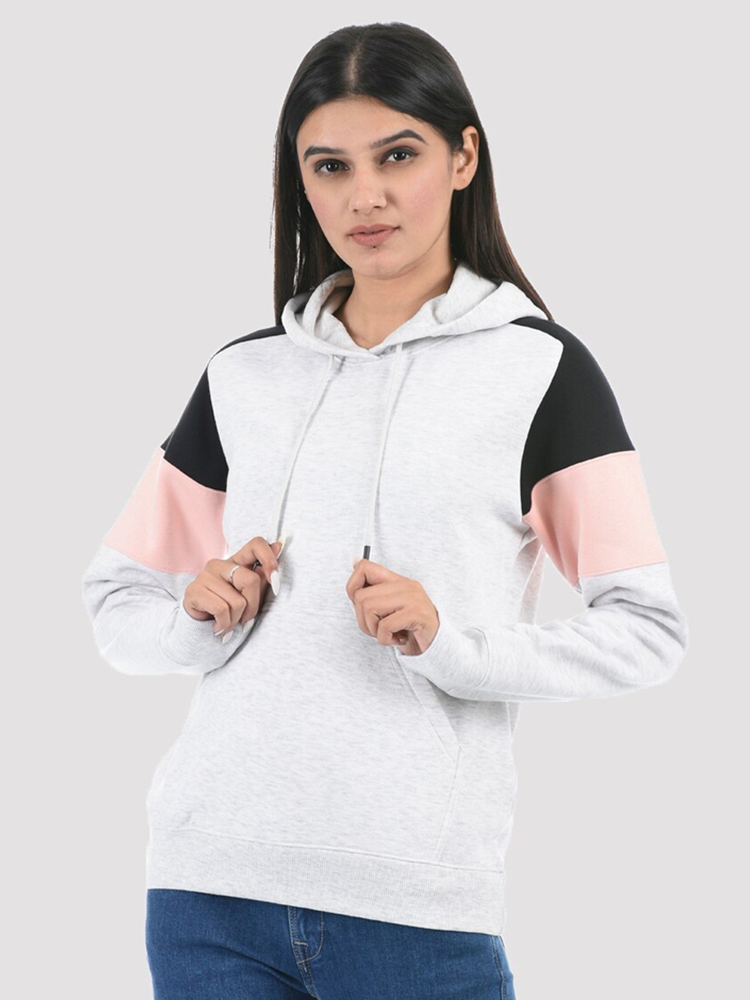 

ONEWAY Women Grey Hooded Sweatshirt