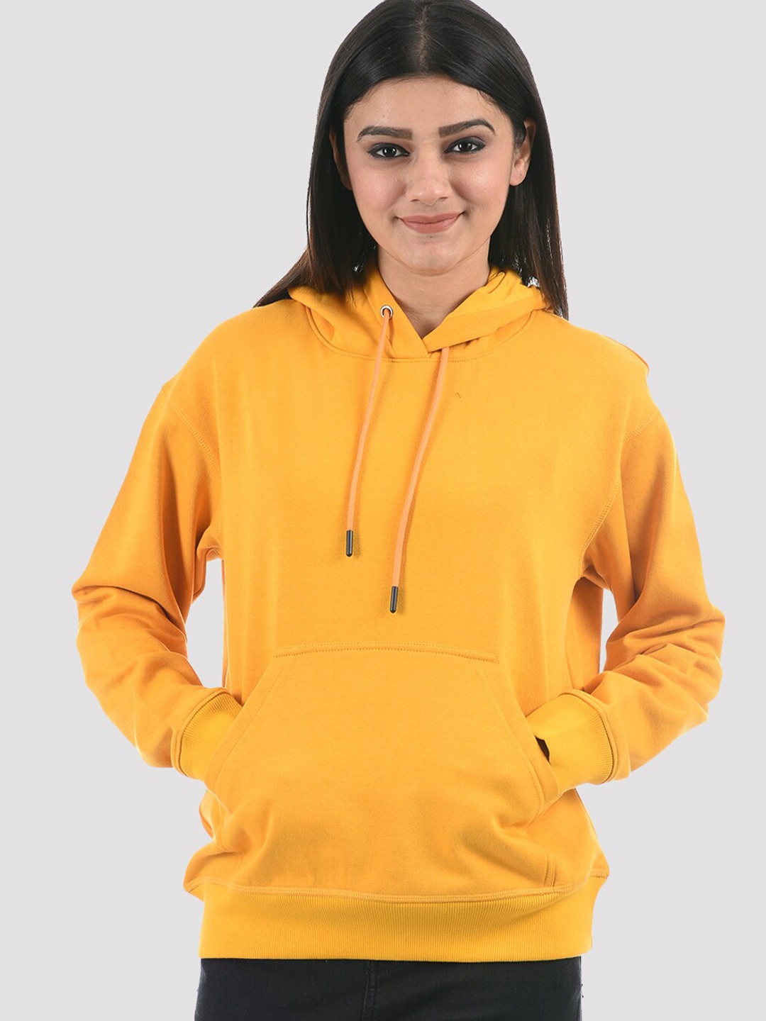 

ONEWAY Women Yellow Hooded Sweatshirt