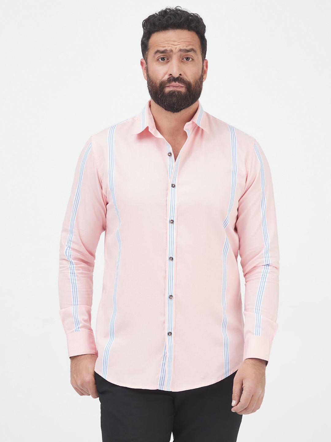 

MR BUTTON Men Pink Slim Fit Casual Shirt