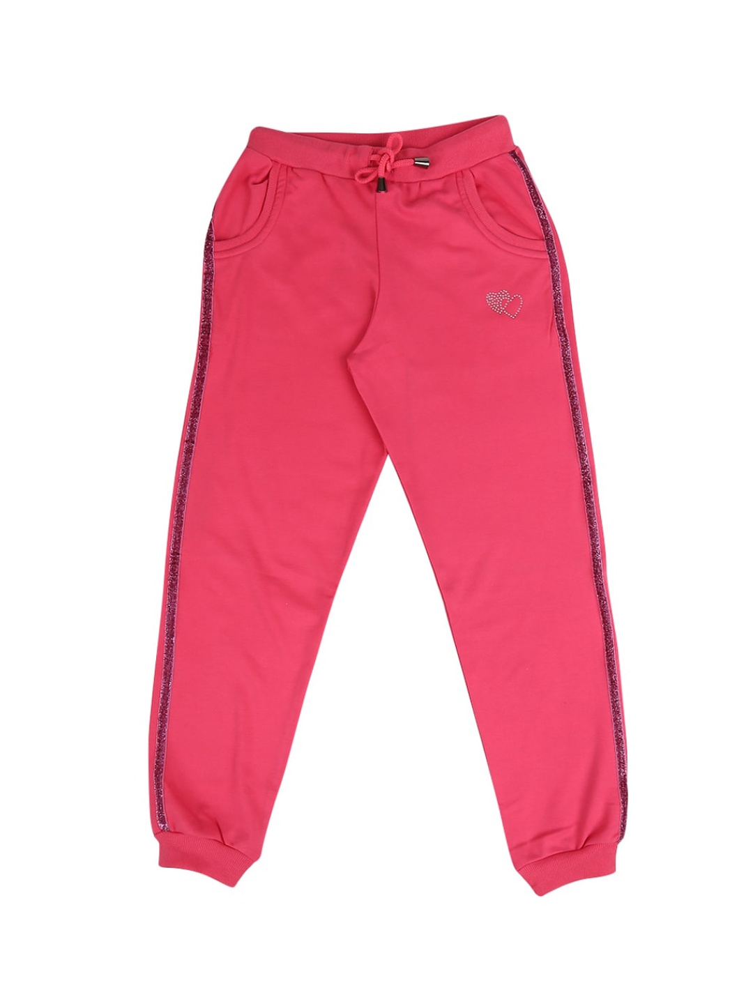 

VMart Girls Fuchsia Pink Solid Cotton Lounge Joggers