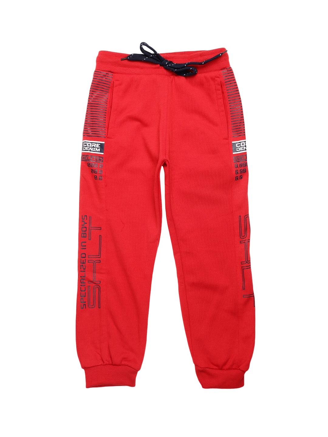 

VMart Boys Red Printed Fleece Lounge Joggers