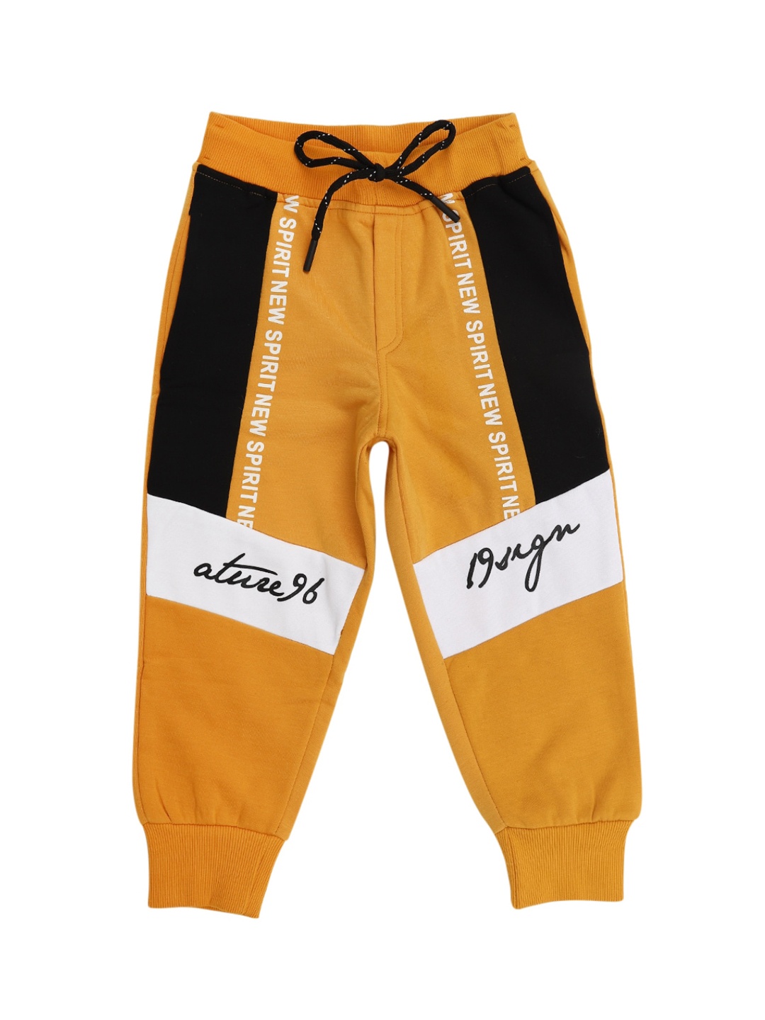 

V-Mart Boys Black & Yellow Printed Lounge Pants