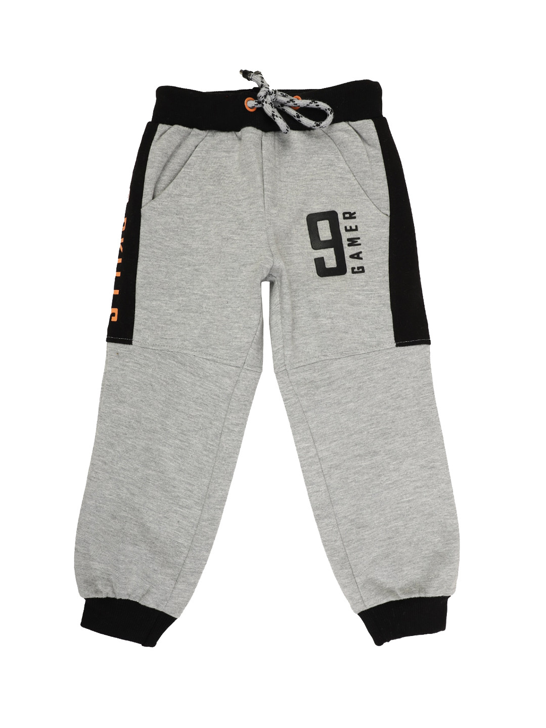 

V-Mart Boys Black & Grey Melange Printed Lounge Pants