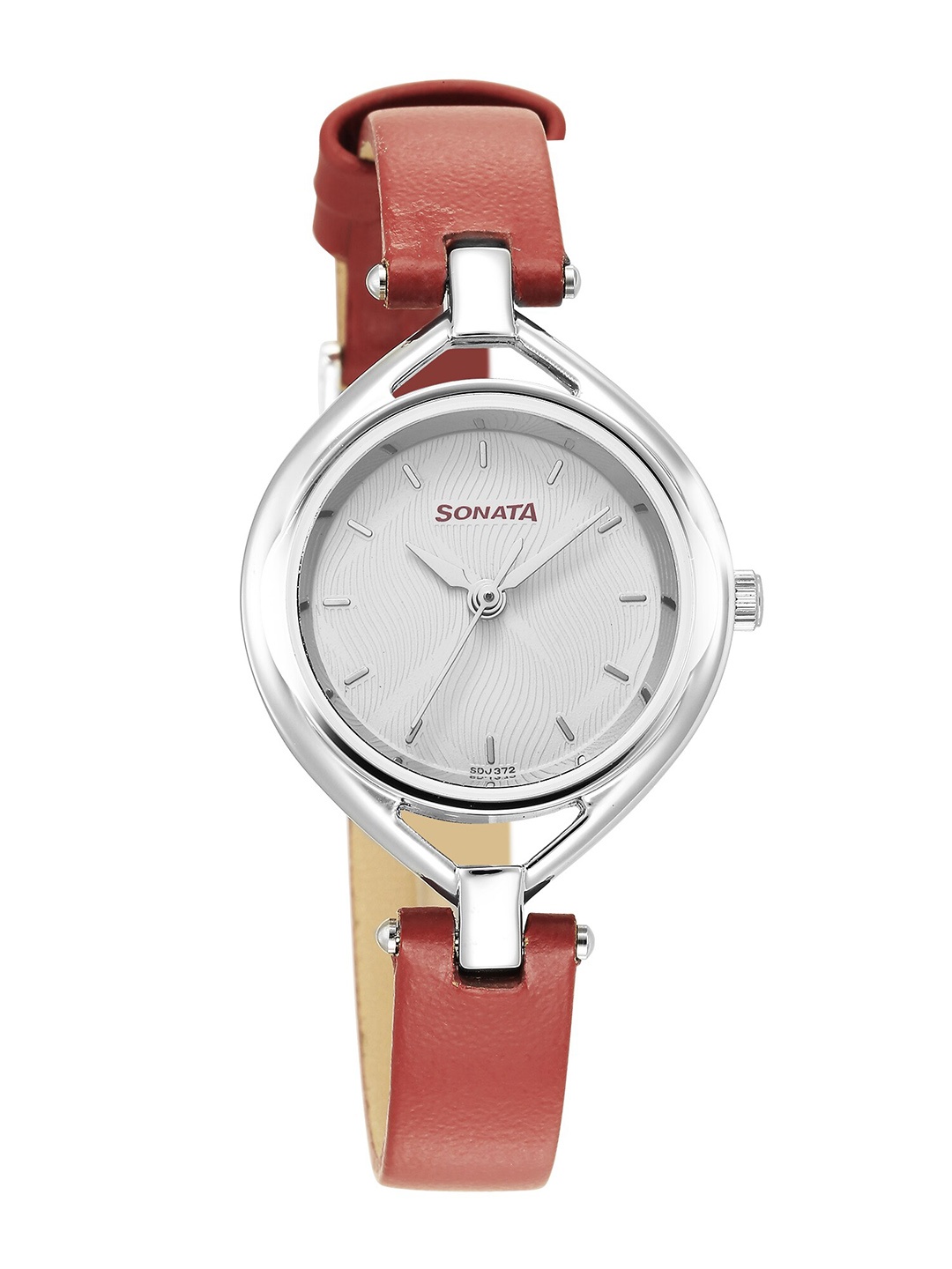 

Sonata Women White Dial & Red Leather Wrap Around Straps Analogue Watch