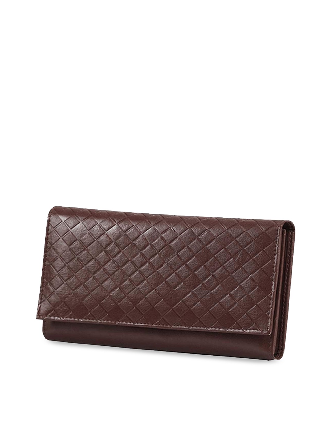 

abeeza Brown Textured Envelope Clutch