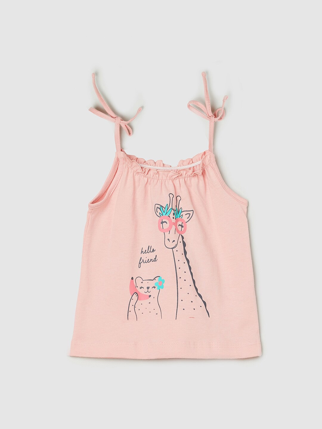 

max Peach-Coloured Print Top