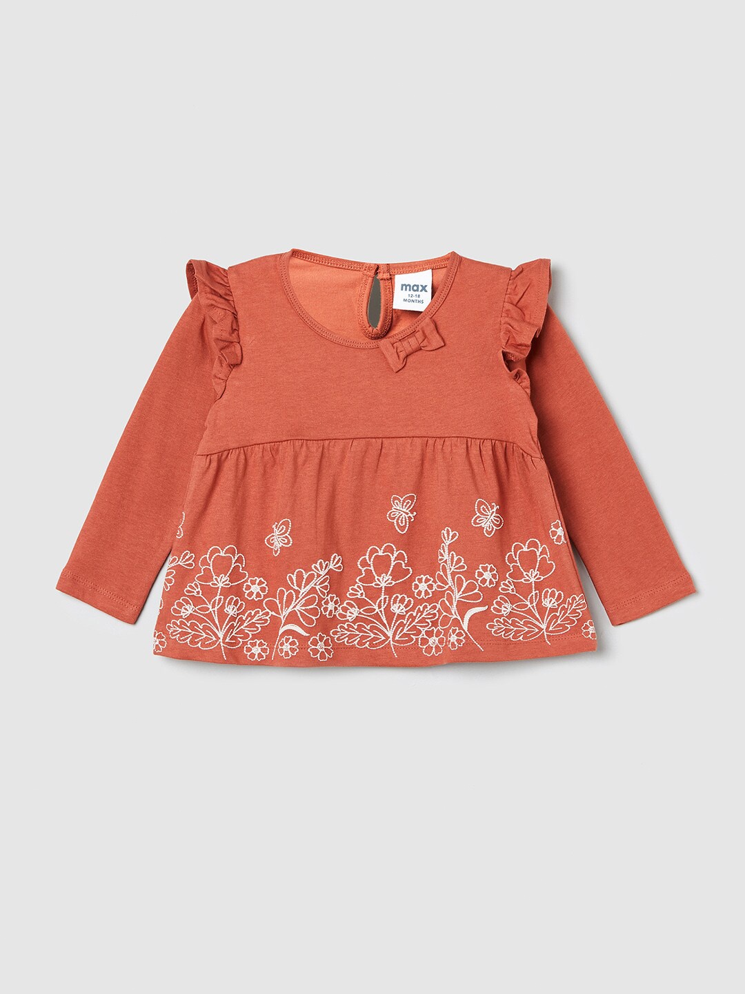 

max Rust Floral Print Top