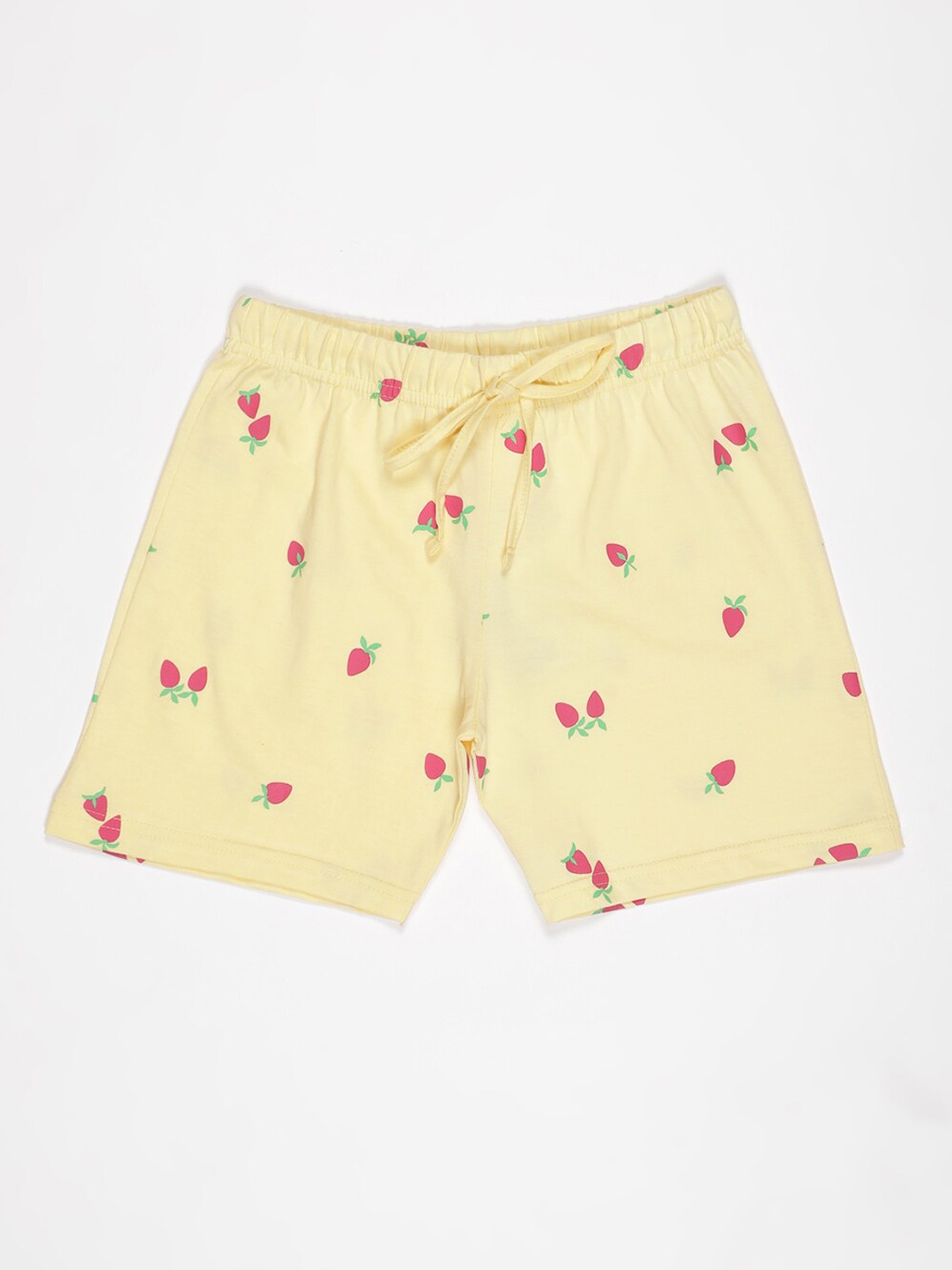 

V2 Value & Variety Girls Yellow Printed Shorts
