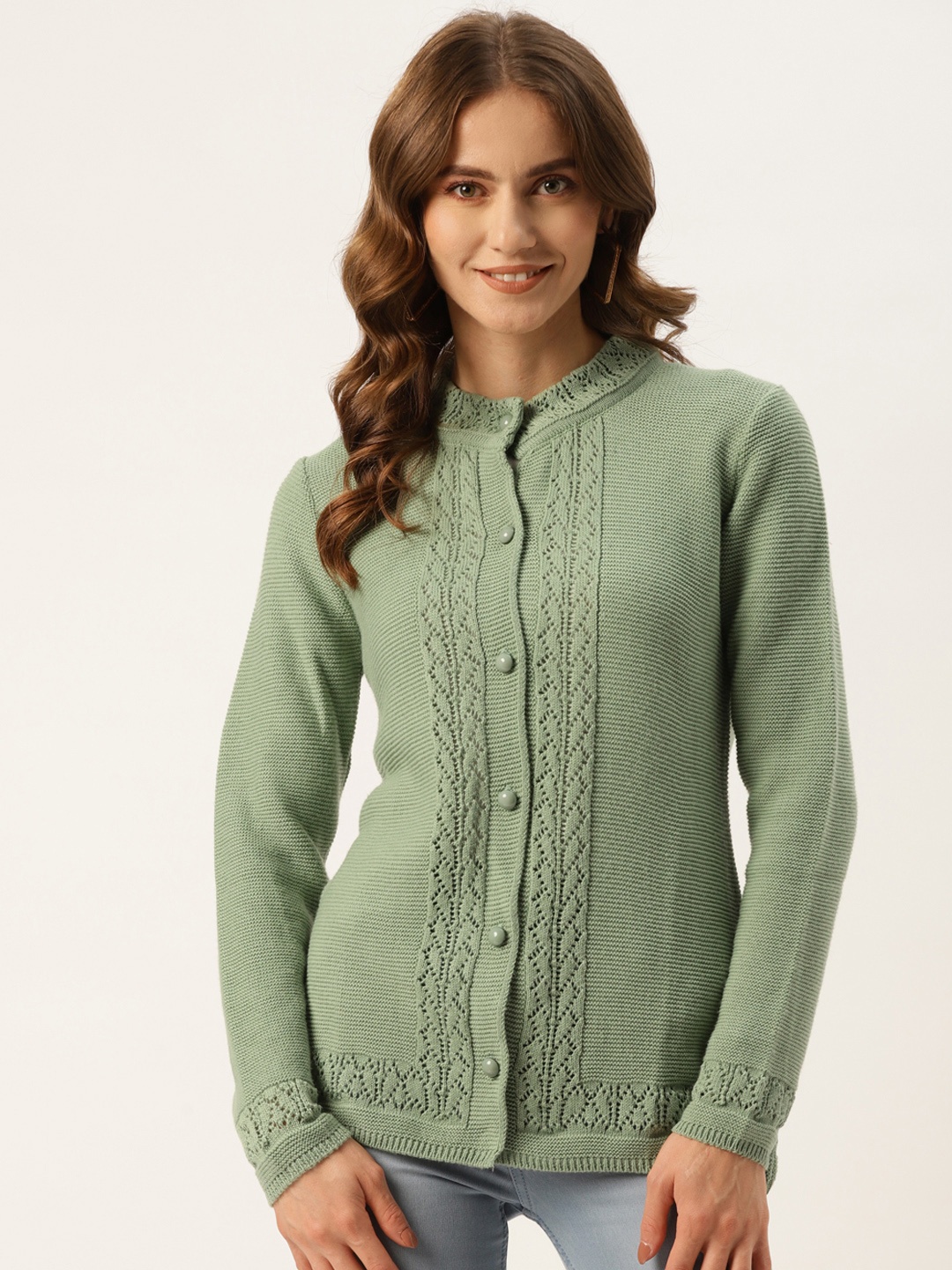 

American Eye Women Green Cardigan