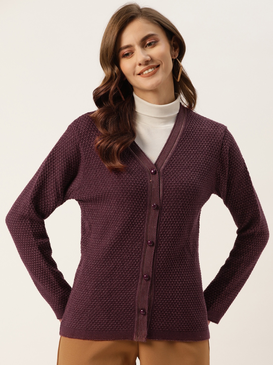 

American Eye Women Burgundy Cardigan