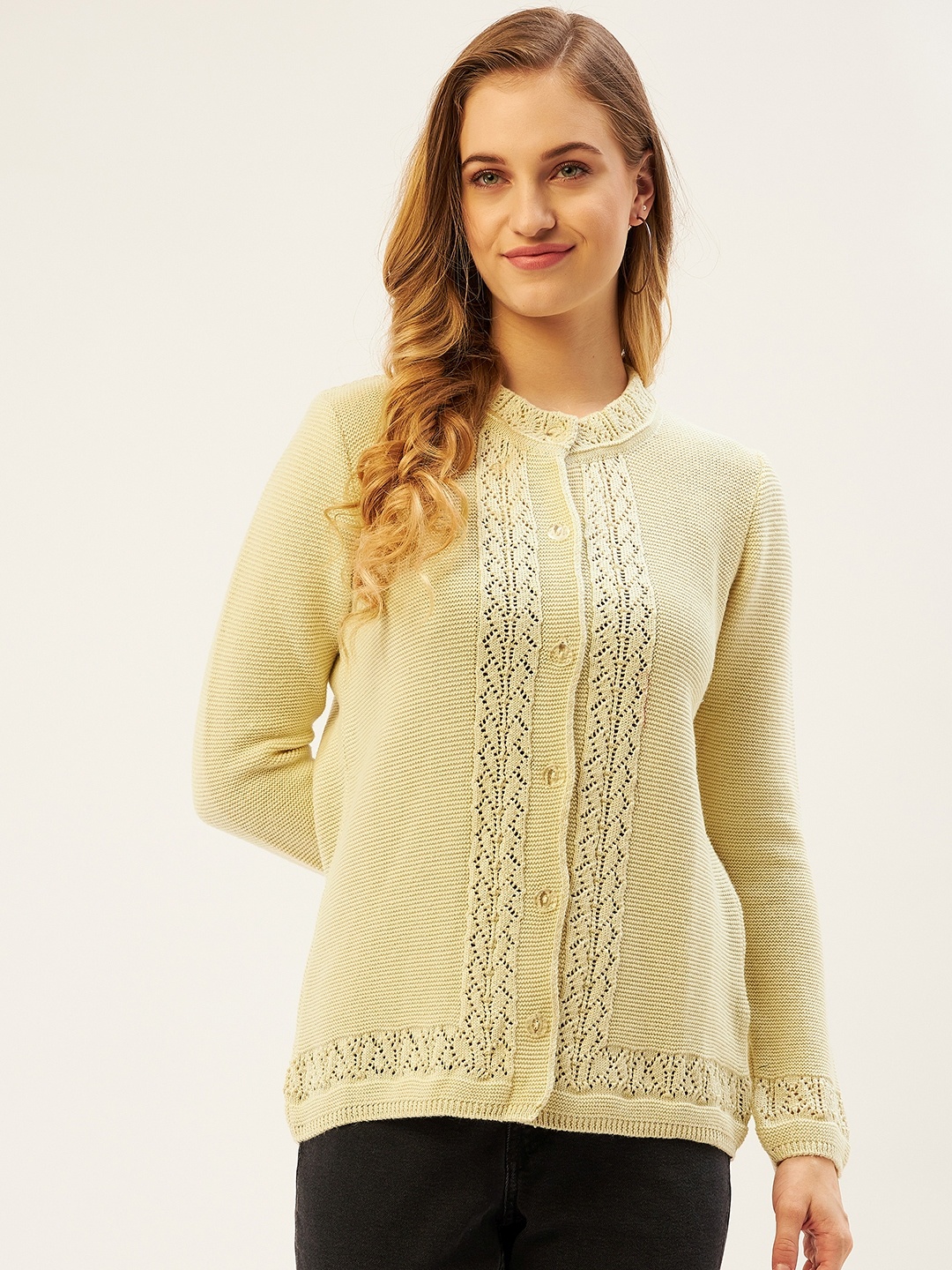 

American Eye Women Cream-Coloured Cardigan