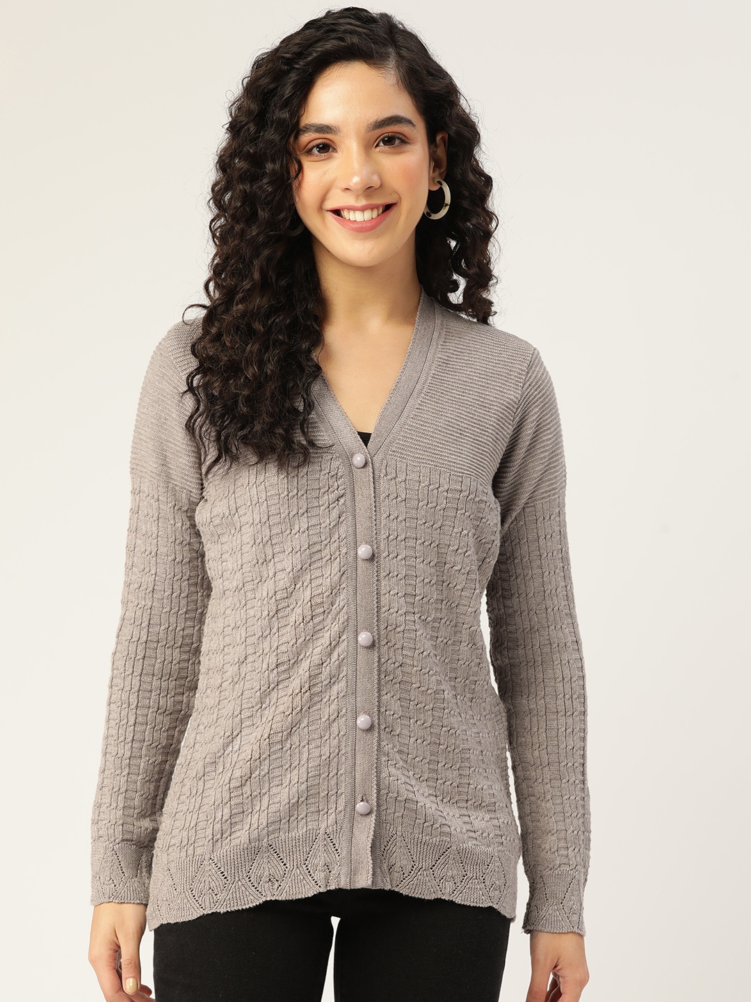 

American Eye Women Taupe Cardigan