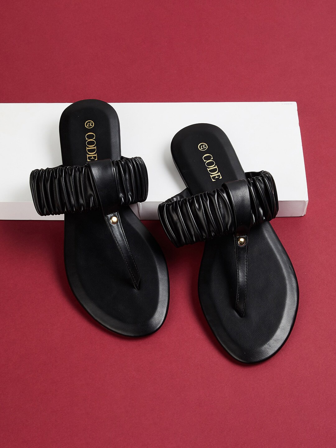 

CODE By Lifestyle Women Black T-Strap Flats