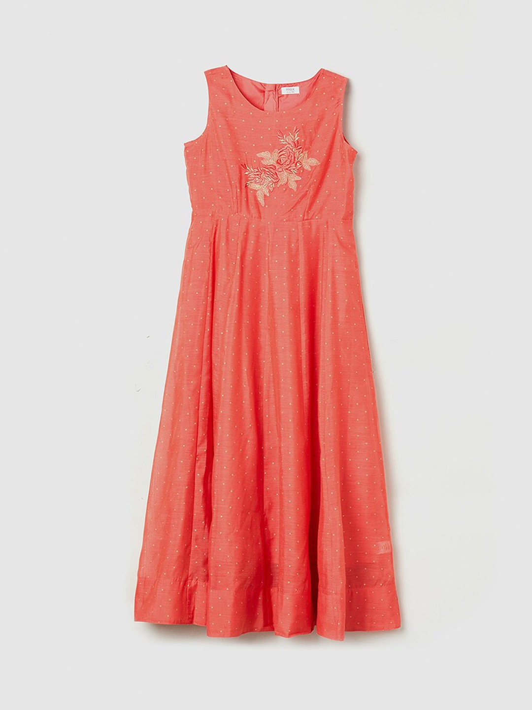 

max Rust Floral Embroidered Maxi Dress