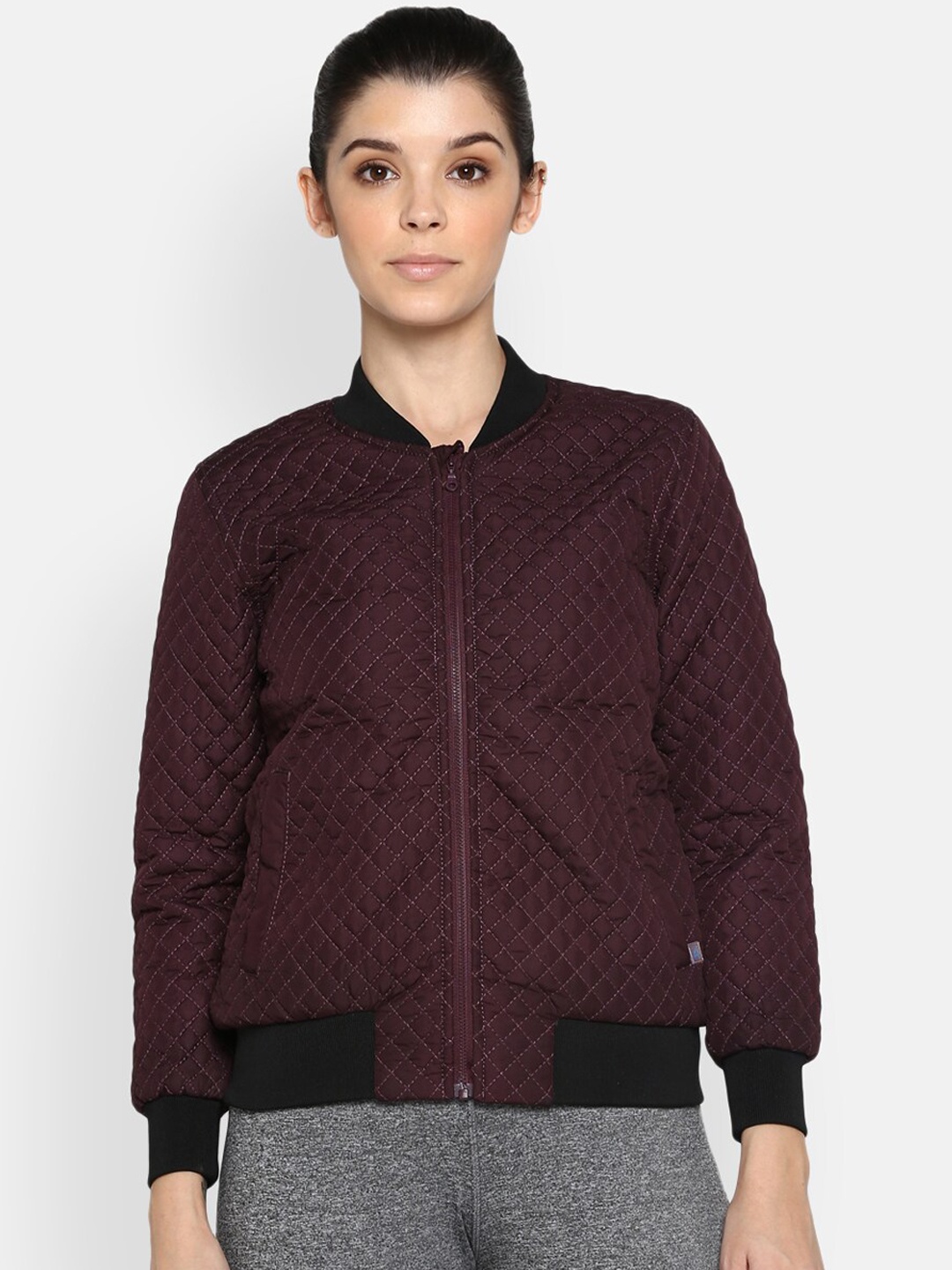

FURO by Red Chief Women MaroonQuilted Jacket, Maroon