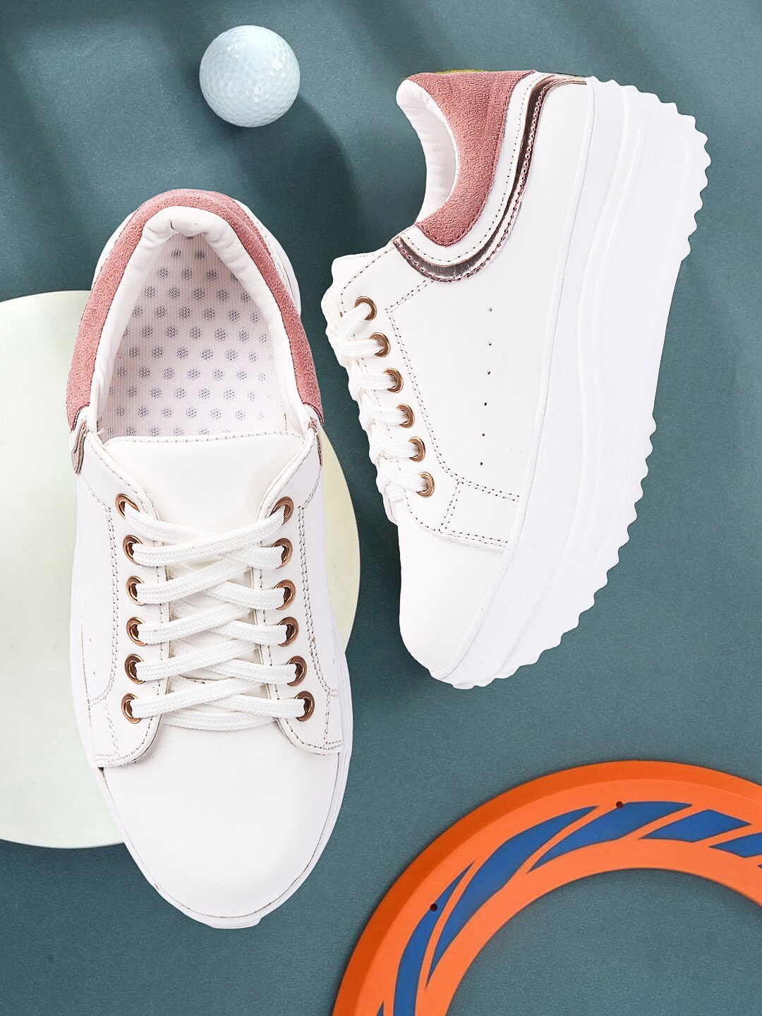 

VENDOZ Women White Sneakers