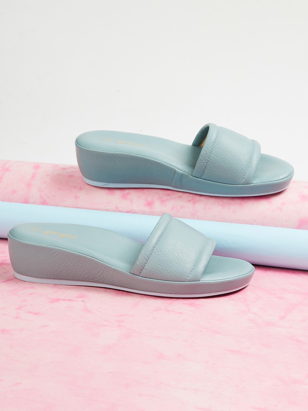 

Ginger by Lifestyle Blue Flatform Sandals