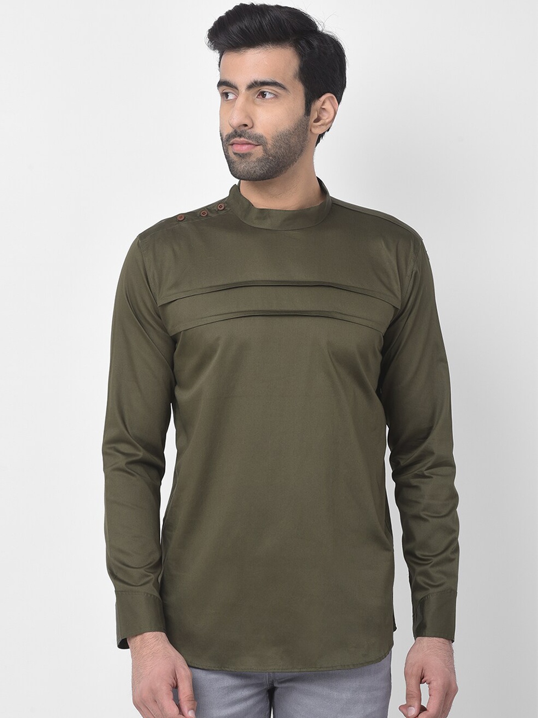 

SG LEMAN Men Green Raw Silk Kurta