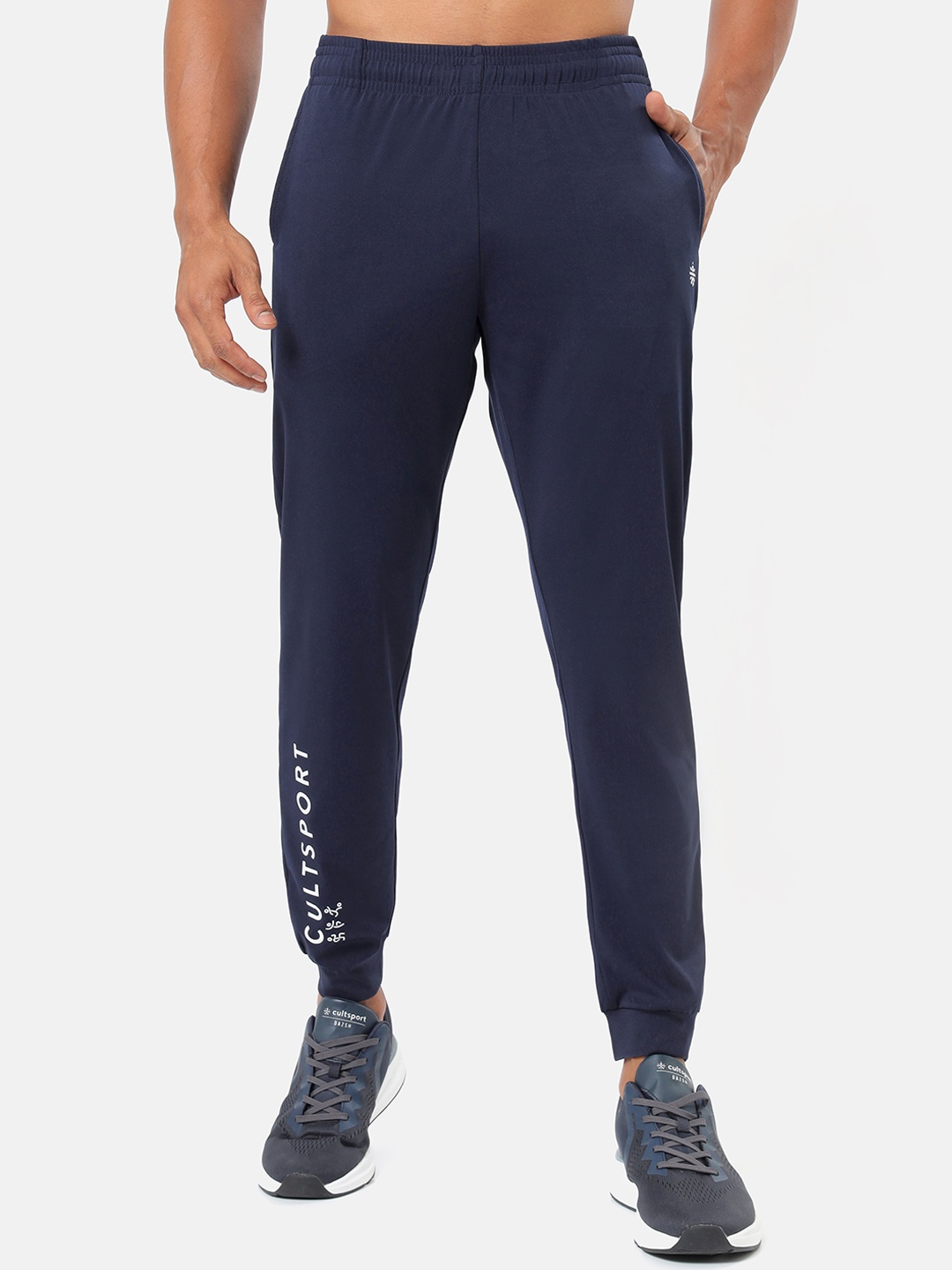 

cultsportone Men Navy Blue Signature Branding Joggers