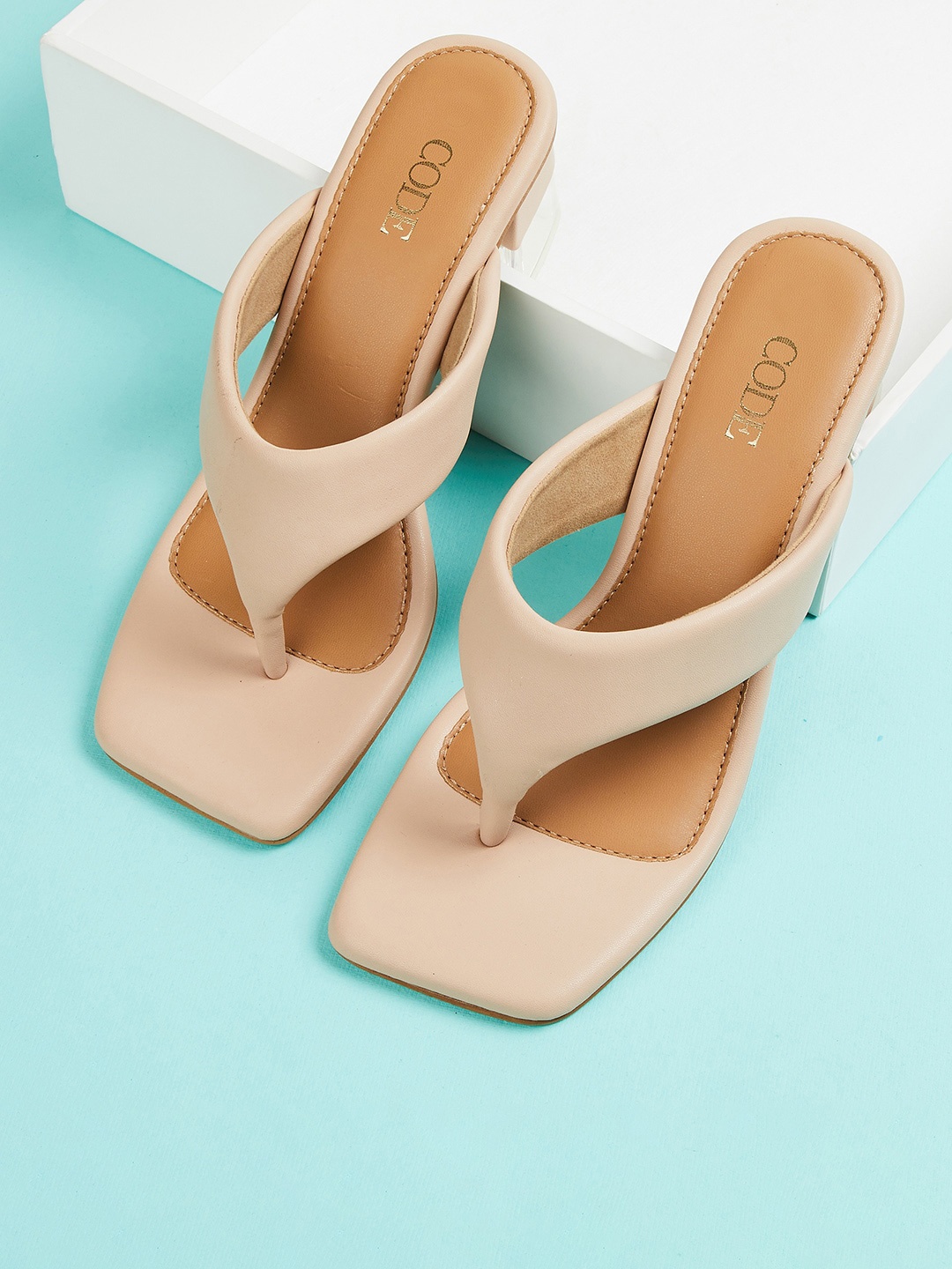 

CODE by Lifestyle Beige Block Sandals