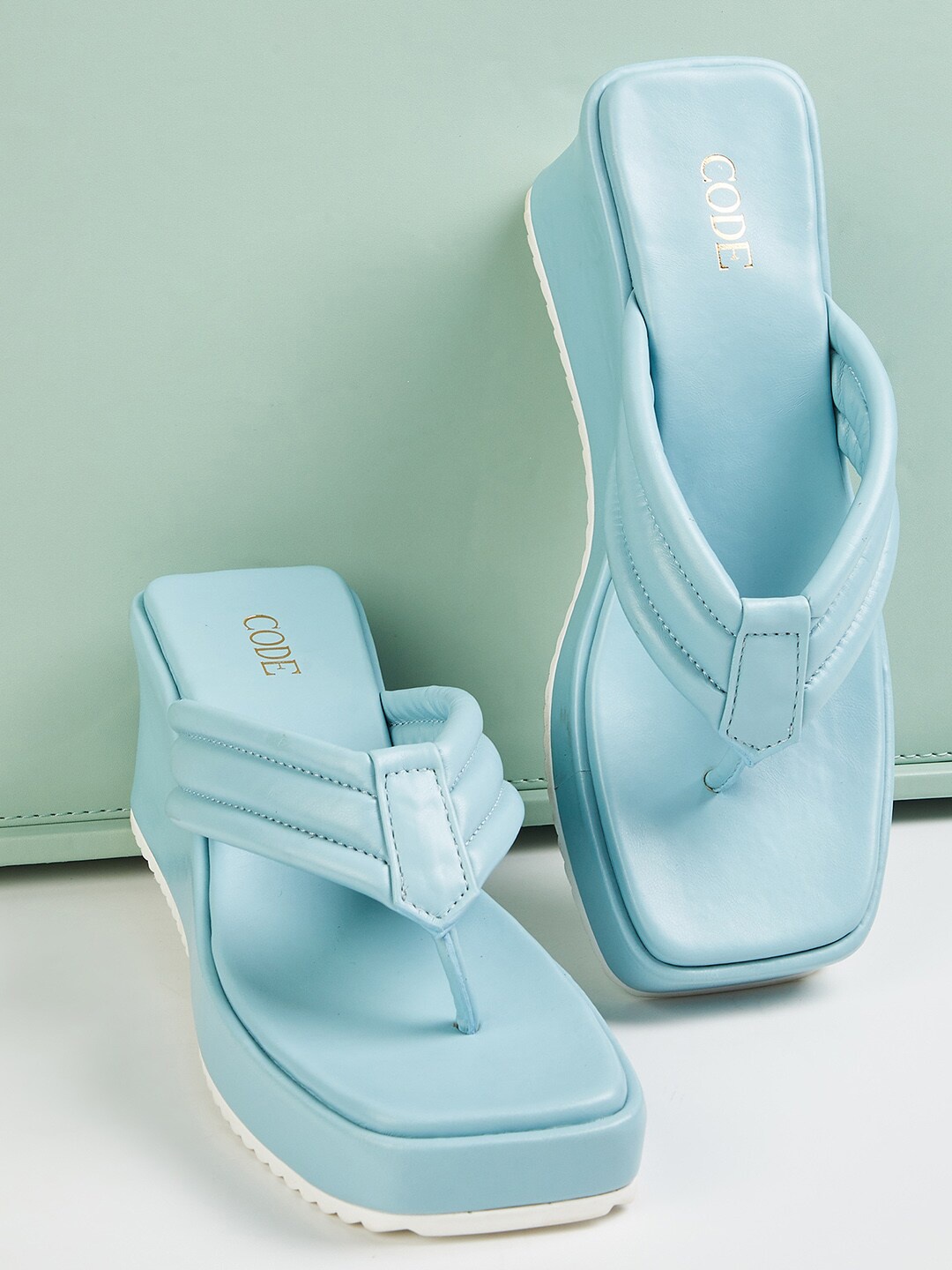 

CODE by Lifestyle Blue Striped Wedge Heels