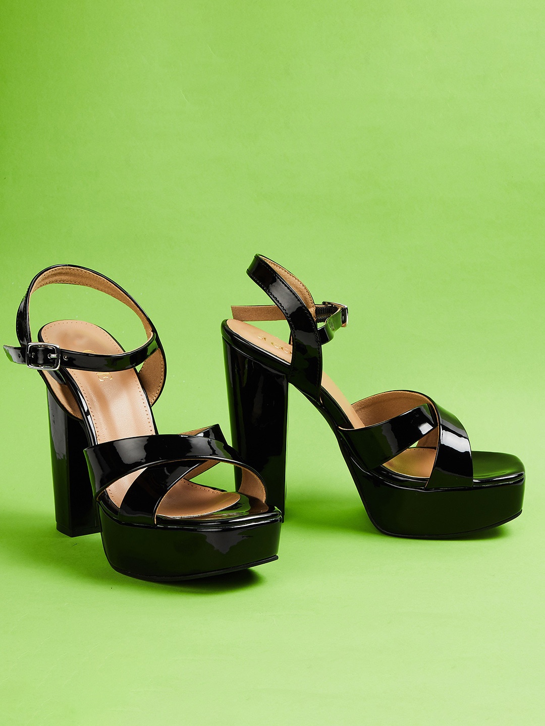 

CODE by Lifestyle Beige Platform Sandals with Buckles