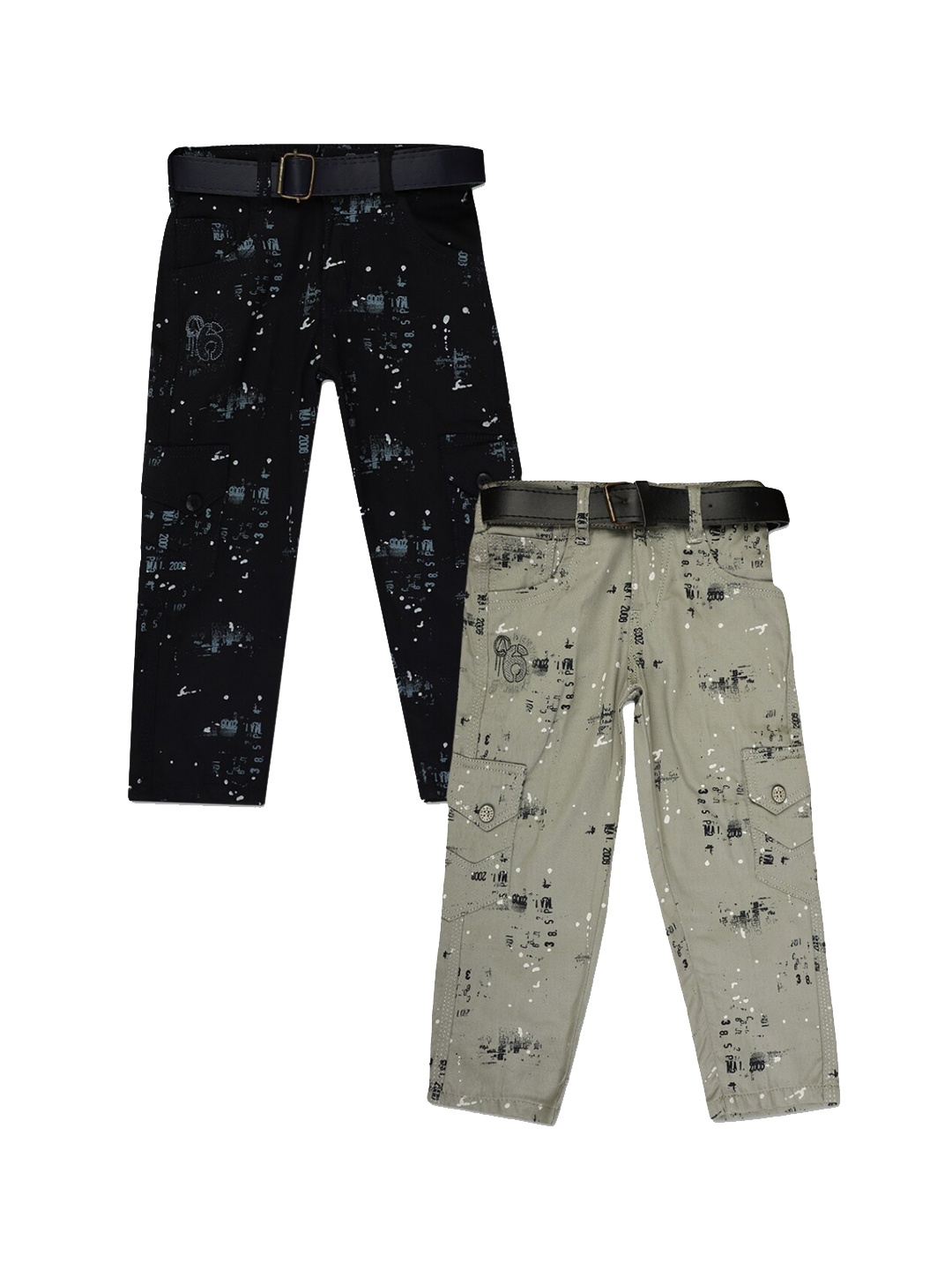 

V-Mart Boys Navy Blue & Olive Printed Trousers