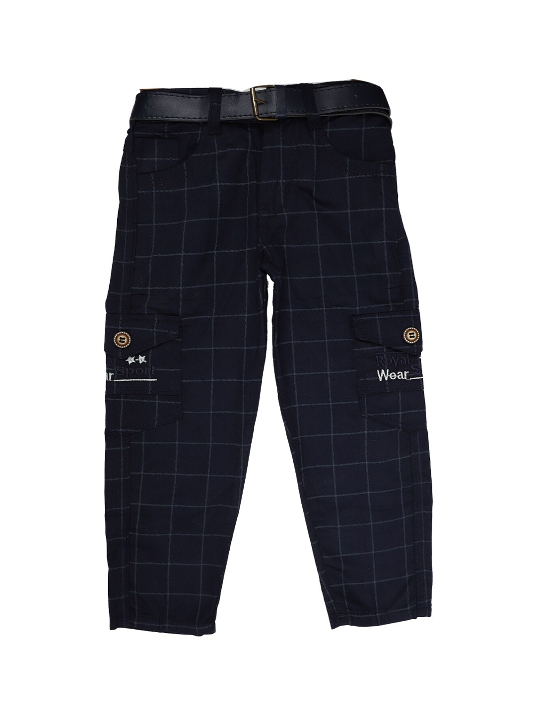 

V-Mart Boys Black Checked Cargos Trousers