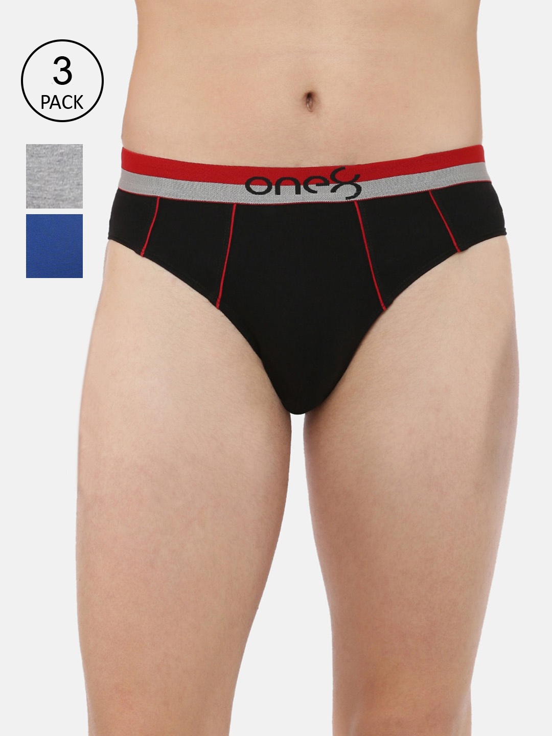 

one8 by Virat Kohli Men Pack Of 3 Combed Cotton Ultra Premium Stretch Briefs -716, Black