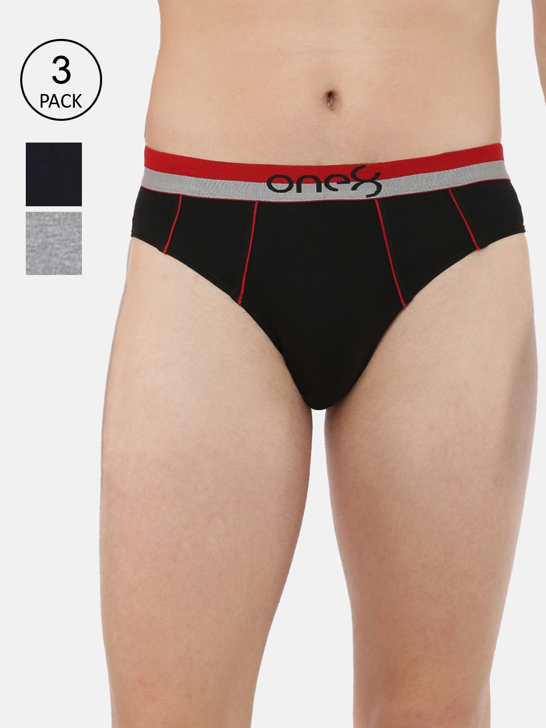 

one8 by Virat Kohli Men Pack Of 3 Solid Ultra Premium Stretch Briefs, Black