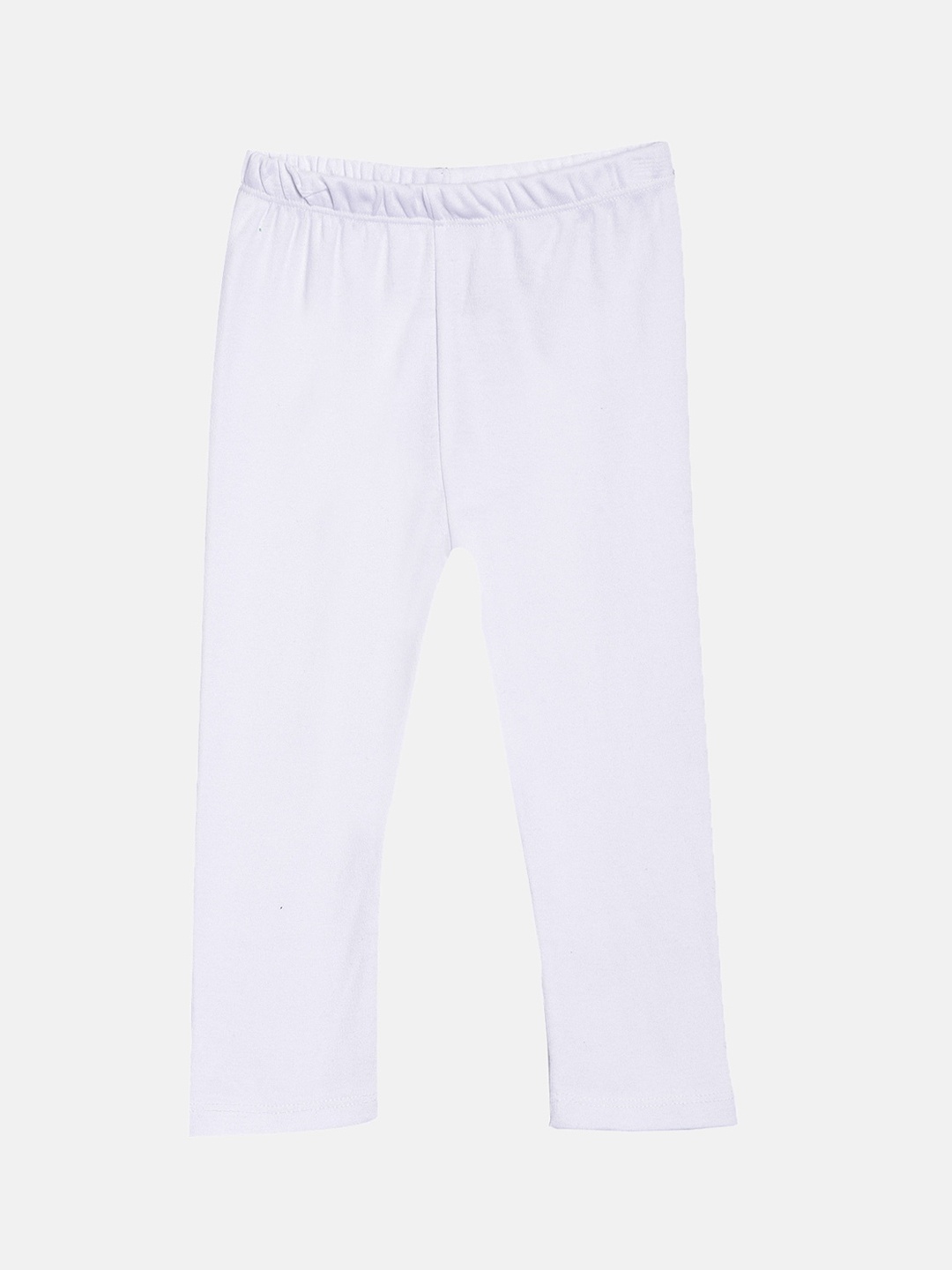 

Kryptic Infant Girls White Solid Pure Cotton Ankle-Length Leggings