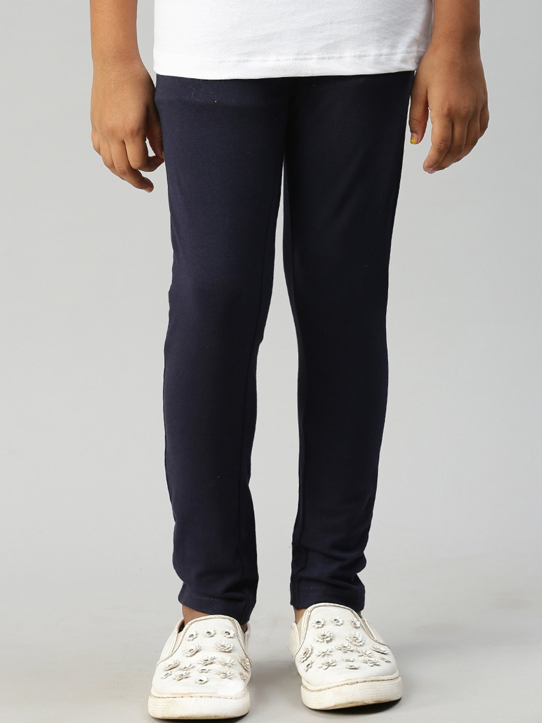 

Kryptic Girls Blue Solid Pure Cotton Leggings