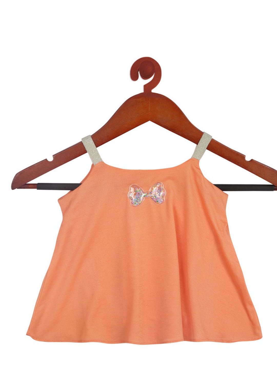 

Tiny Girl Kids-Girls Peach-Coloured Top