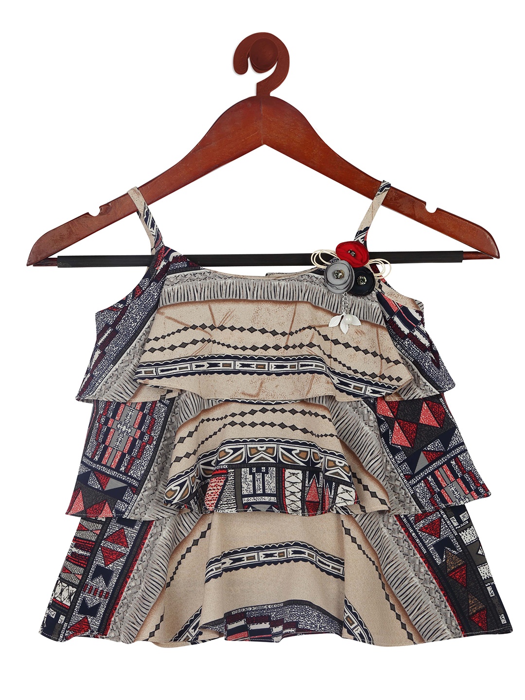 Tiny Girl Khaki Print Top