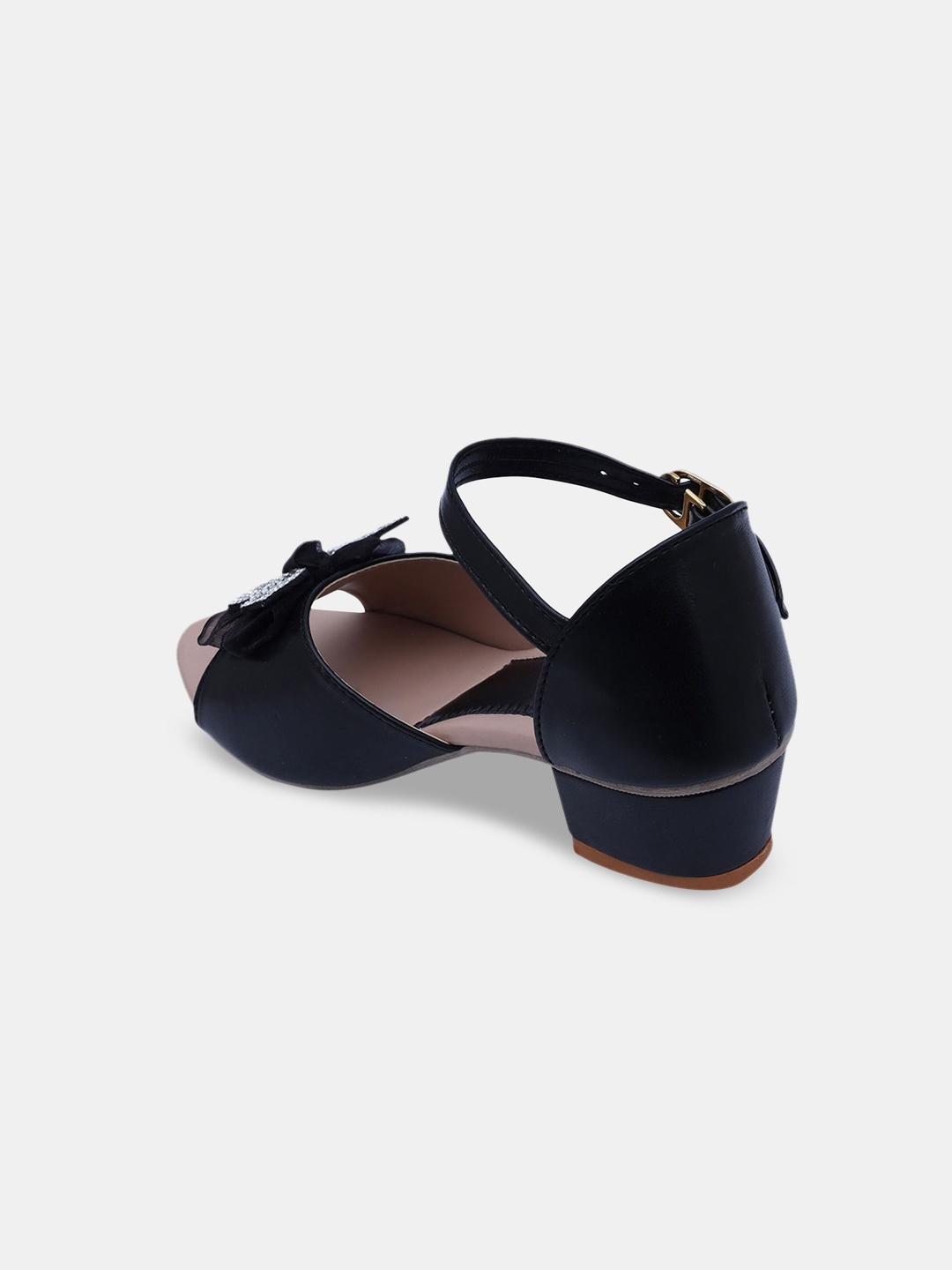

Hopscotch Girls Black Party Wedge Sandals with Laser Cuts