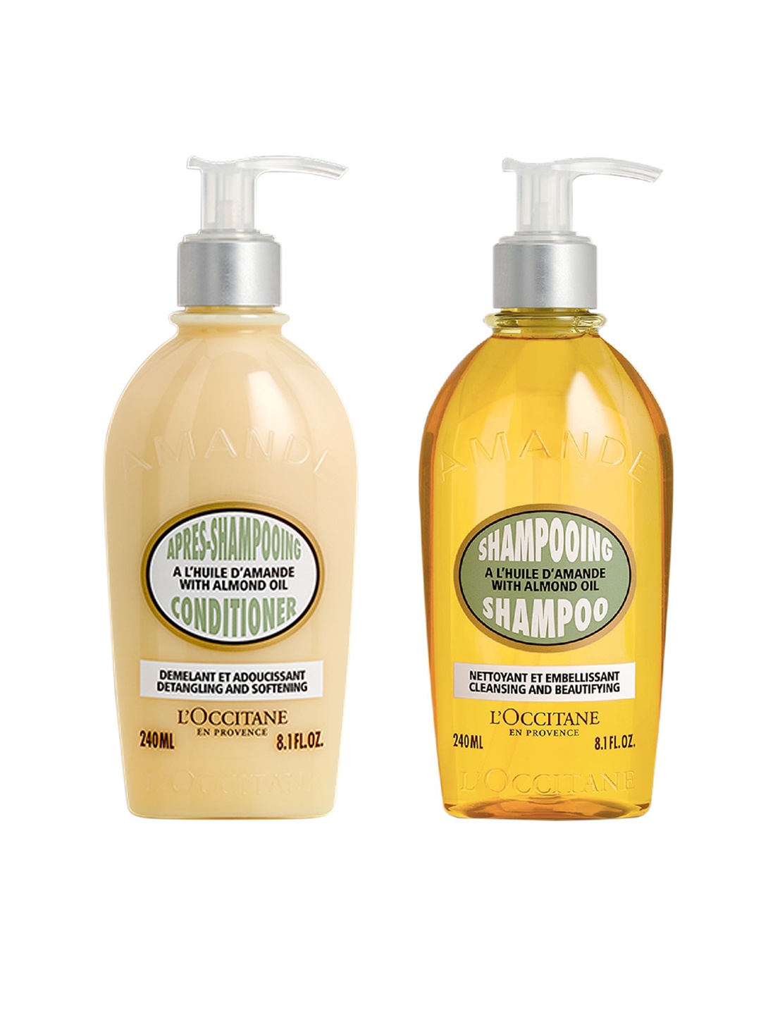 

LOccitane en Provence Set of Almond Shampoo & Conditioner - 240 ml each, Yellow