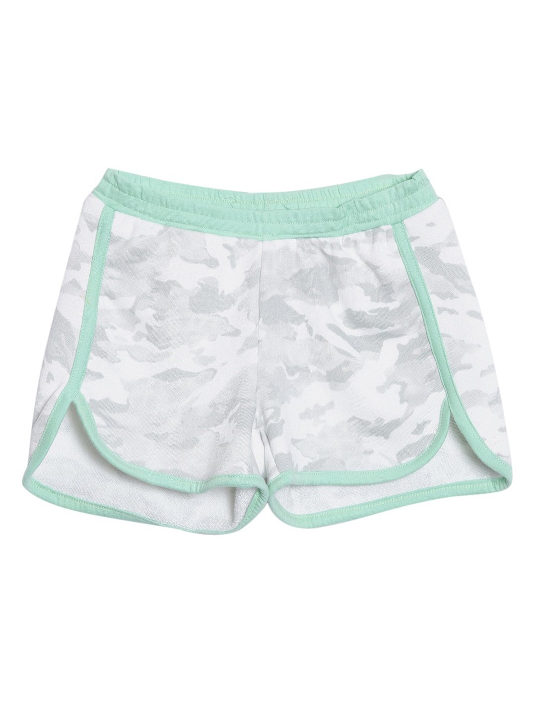 

Kryptic Girls White Camouflage Pure Cotton Printed Shorts