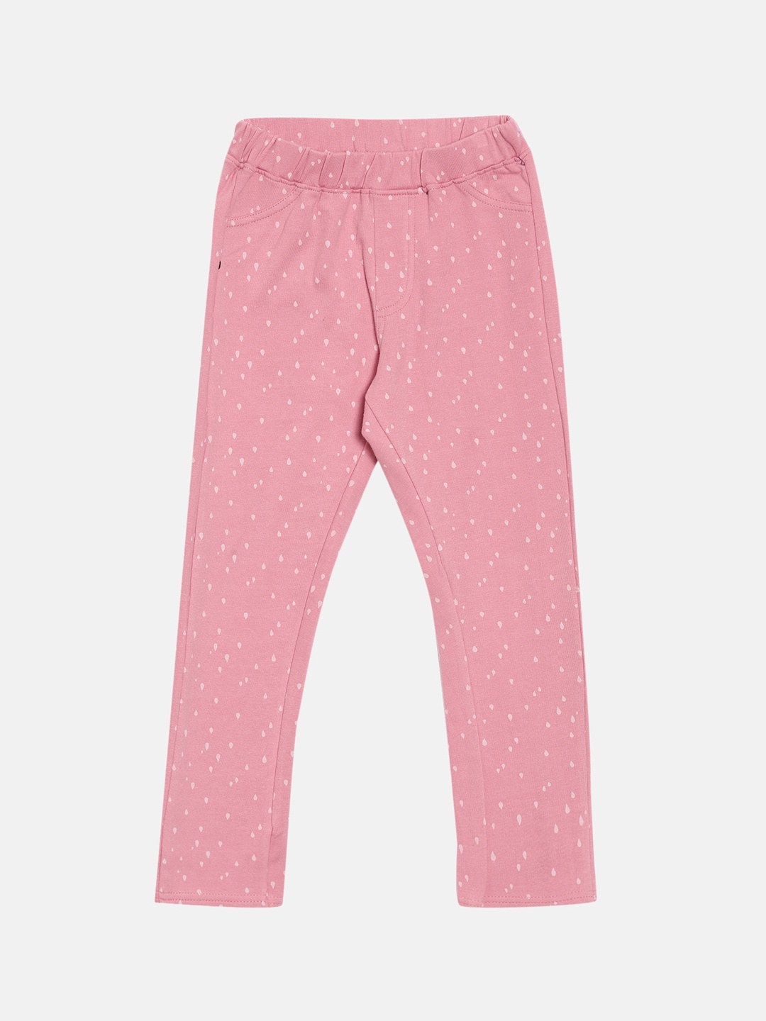 

Kryptic Girls Pink & White Printed Pure Cotton Track Pants