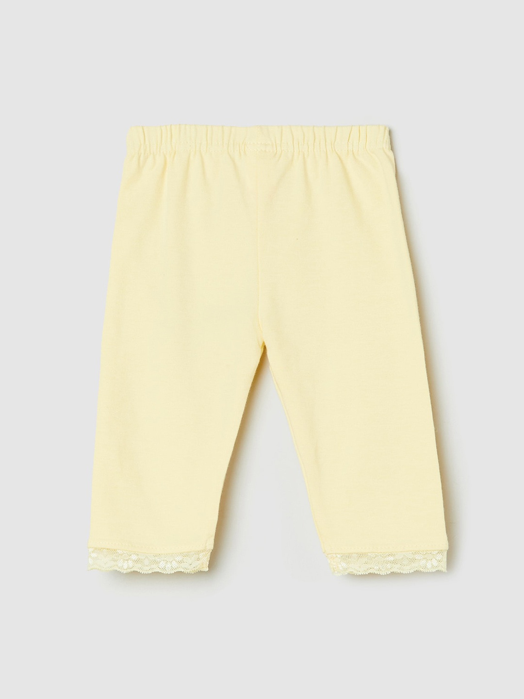 

max Infant Girls Yellow Solid Ankle-Length Leggings