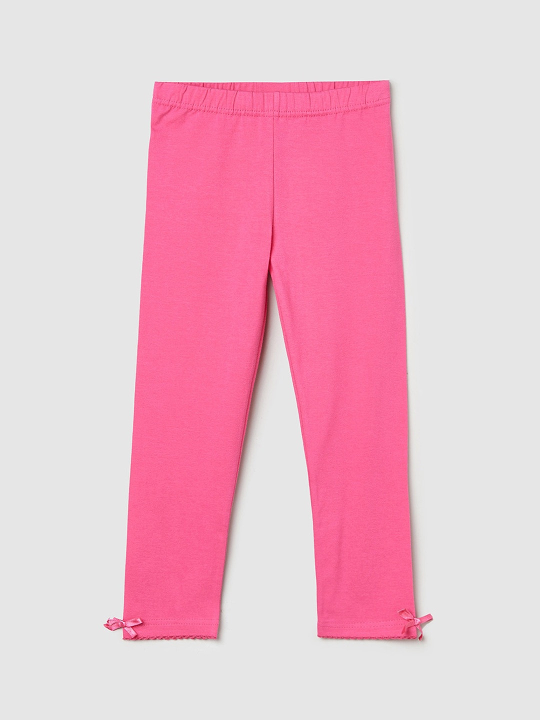 

max Girls Pink Solid Pure Cotton Leggings