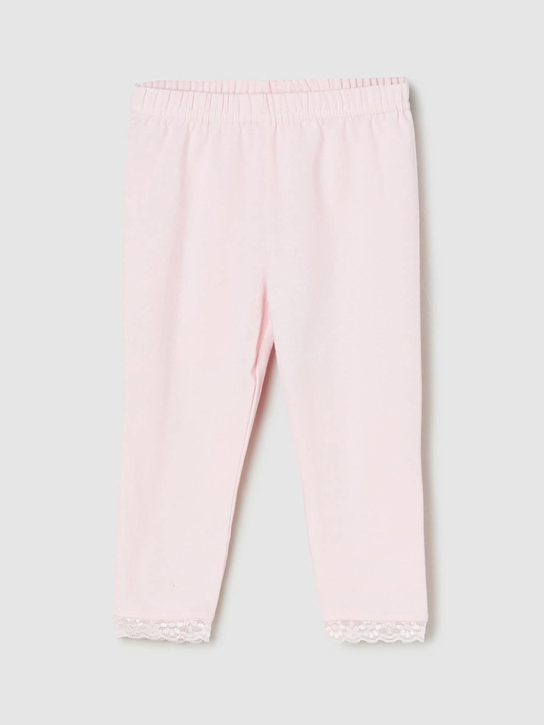 

max Infant Girls Pink Solid Ankle-Length Leggings